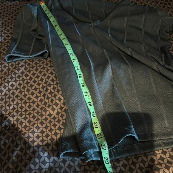 Mango rib knit 3/4 sleeves v neck top Sz S - Picture 8 of 13